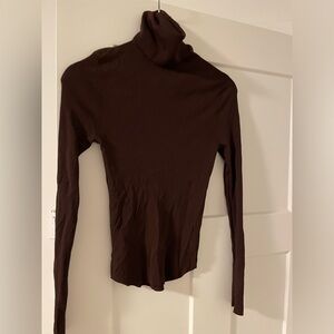 Zara Chocolate Ribbed Knit Top
